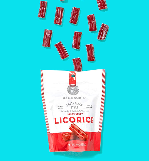 Hammond's Australian Style Strawberry Licorice Candy (7oz Bag)
