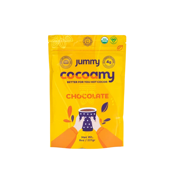 Jummy Cocoamy Cacao Caliente Orgánico con Prebiótico y Fibra - Sabor Chocolate