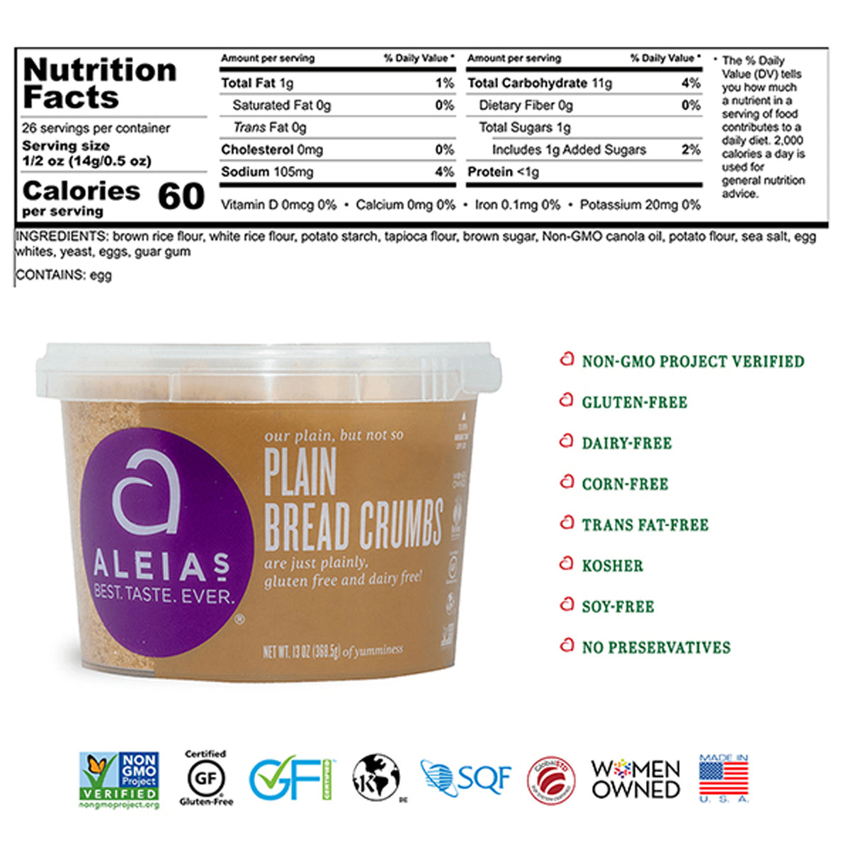 Gluten Free Plain Bread Crumbs