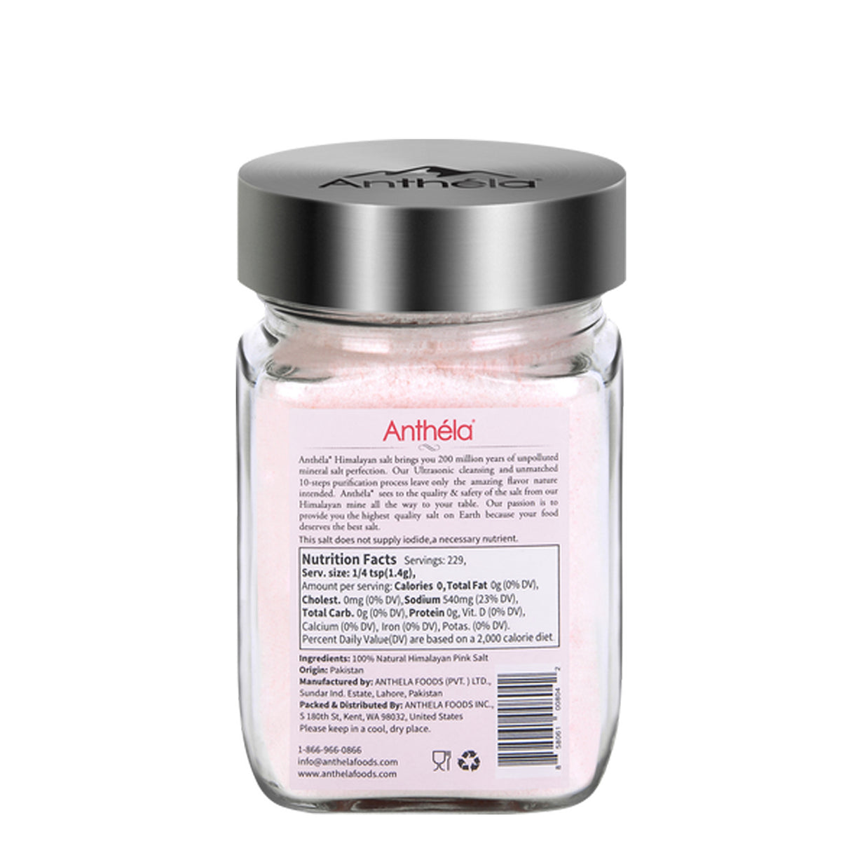 Pot en verre Sel rose de l'Himalaya