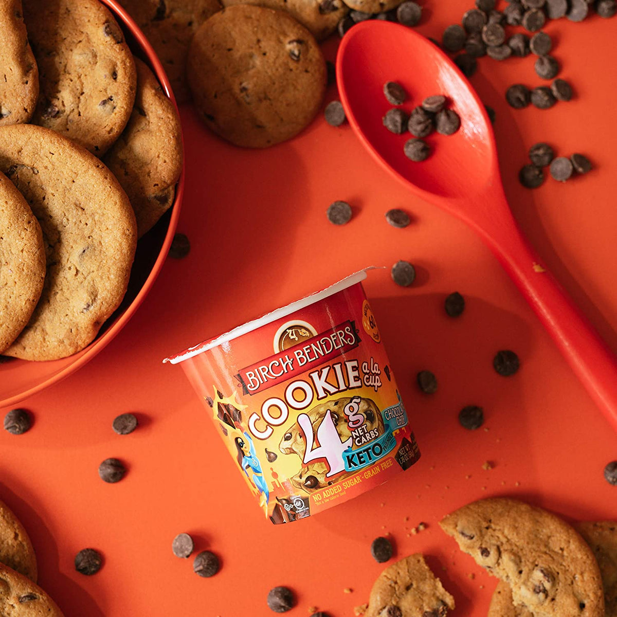 Tazas de galletas con chispas de chocolate