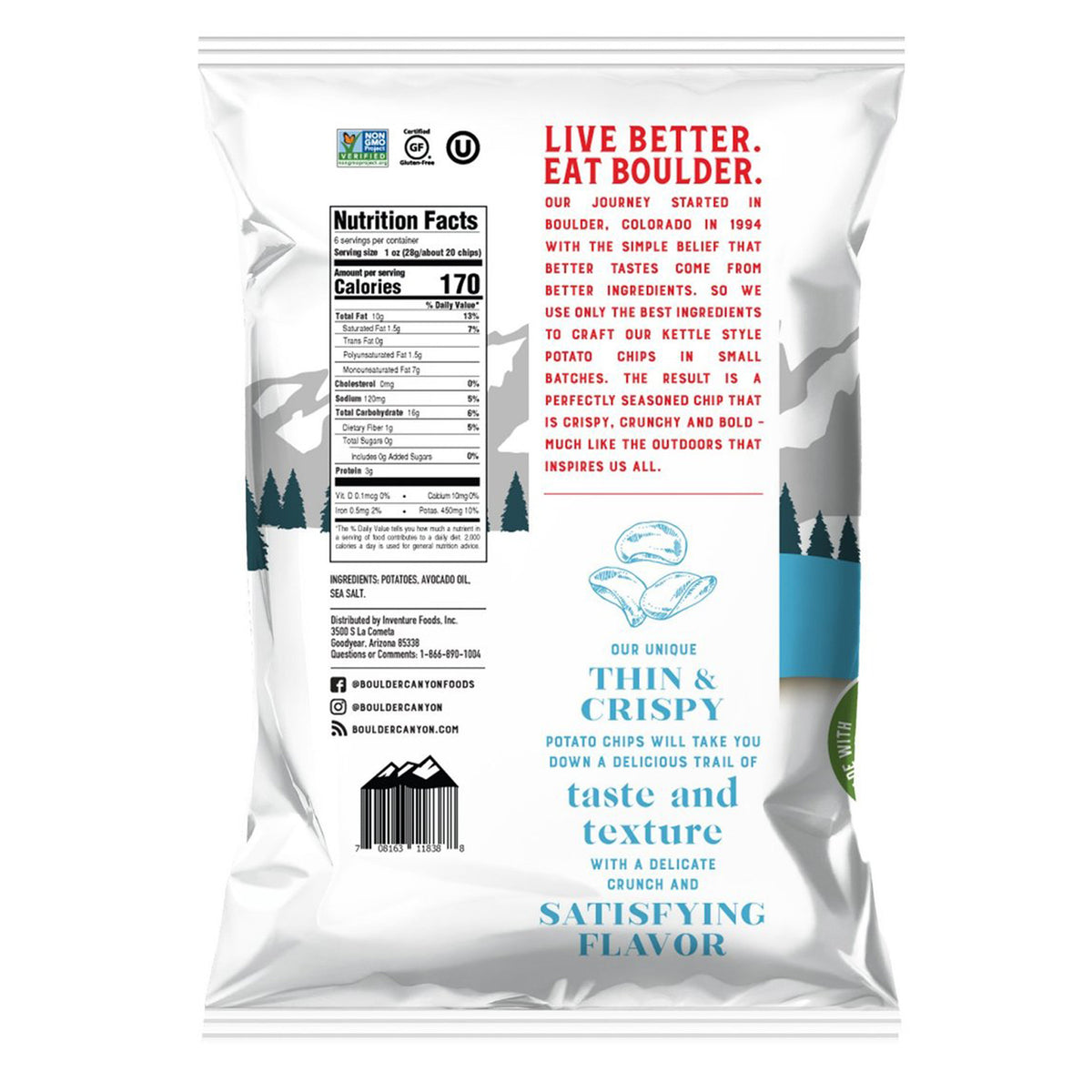 Aceite de aguacate Sal marina clásica fina y crujiente