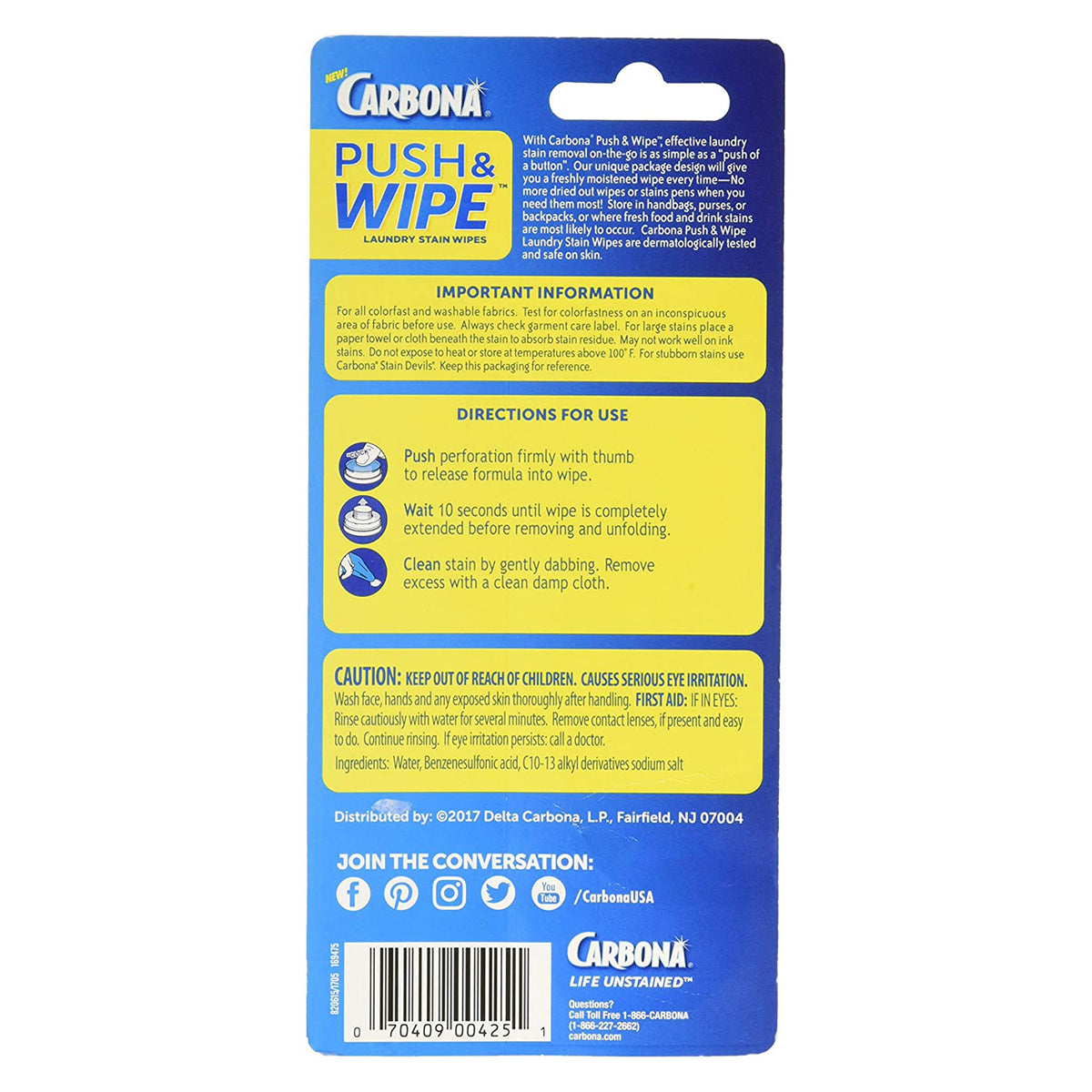 Lingettes anti-taches Push & Wipe