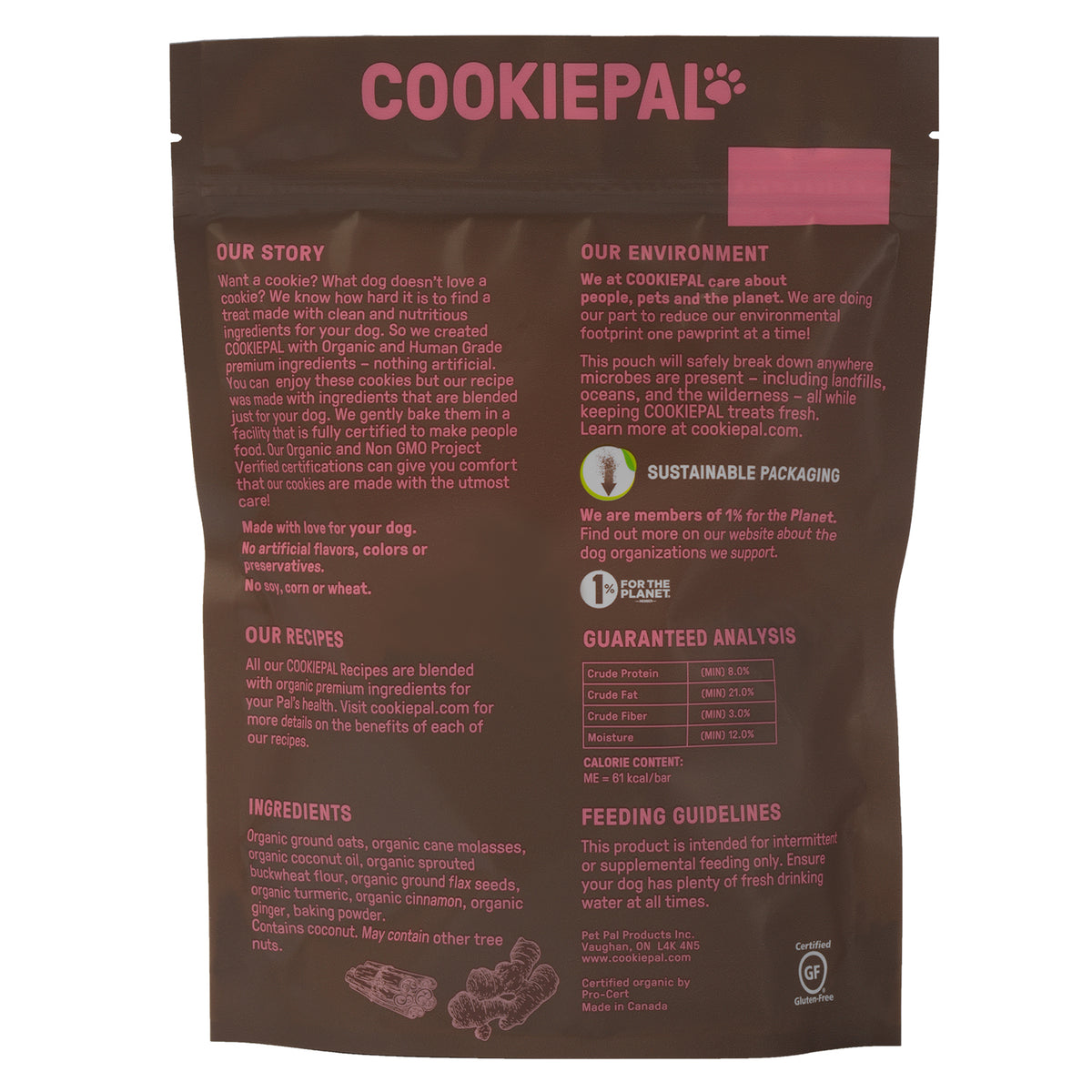 Biscuits biologiques pour chiens de qualité humaine