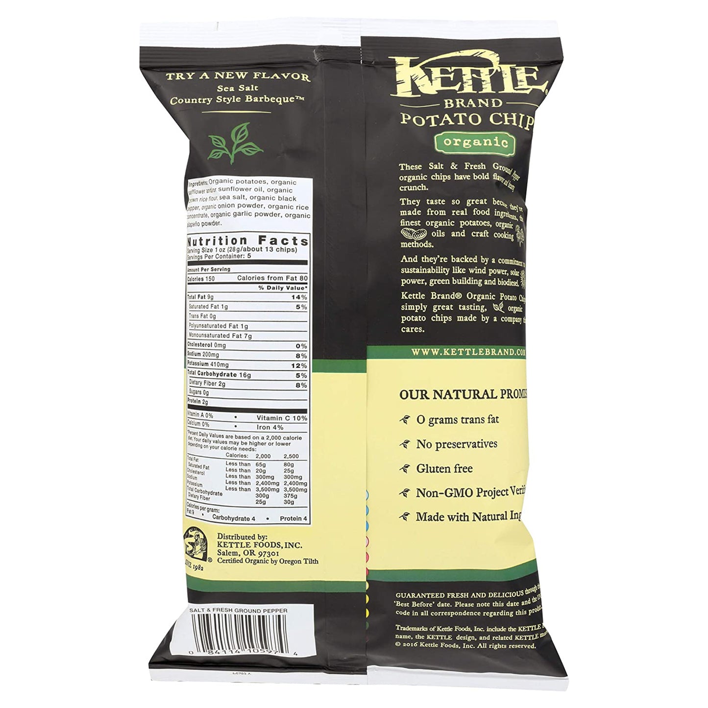 Potato Chips Organic Salt & Fresh Ground Pepper