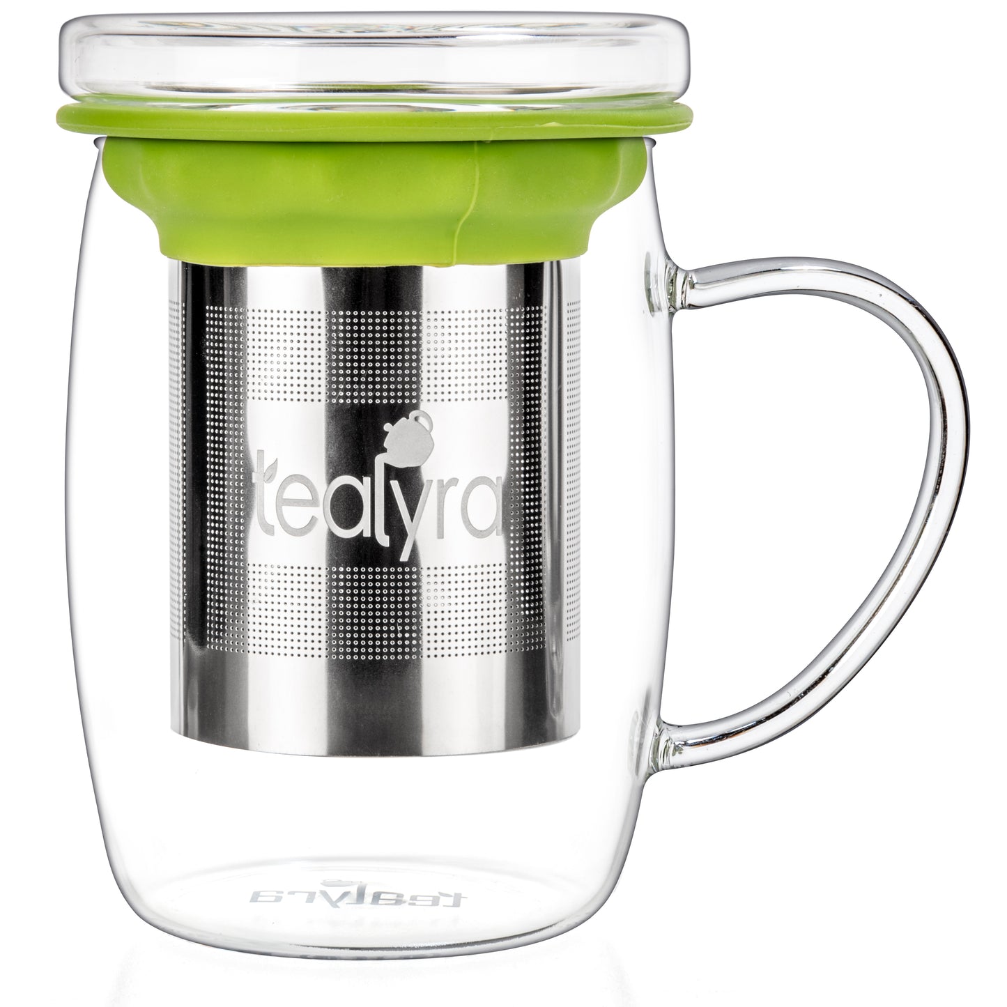 Tealyra perfecTEA - Taza de té con infusor - 15,2 onzas - Cesta de infusor de acero inoxidable de vidrio de borosilicato - 450 ml