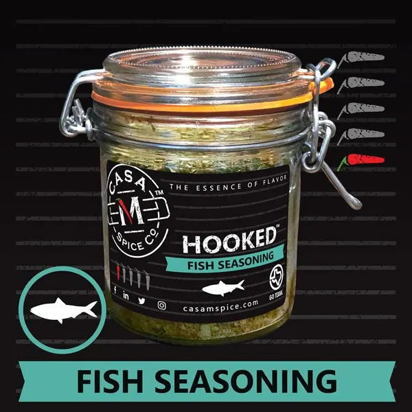 Hooked Fish Seasoning - Original - 9 oz Glass Jar