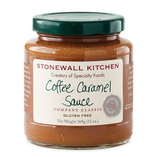 Stonewall Kitchen Coffee Caramel Sauce in a 13 oz glass jar