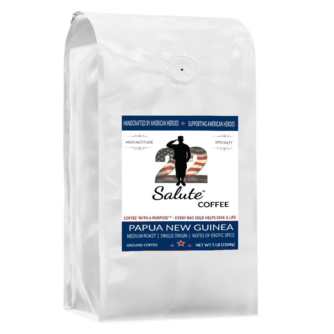 22 Salute Spirits & Coffee Papua New Guine Ground - 5lb