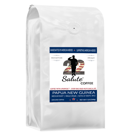 22 Salute Spirits & Coffee Papua New Guine Ground - 5lb