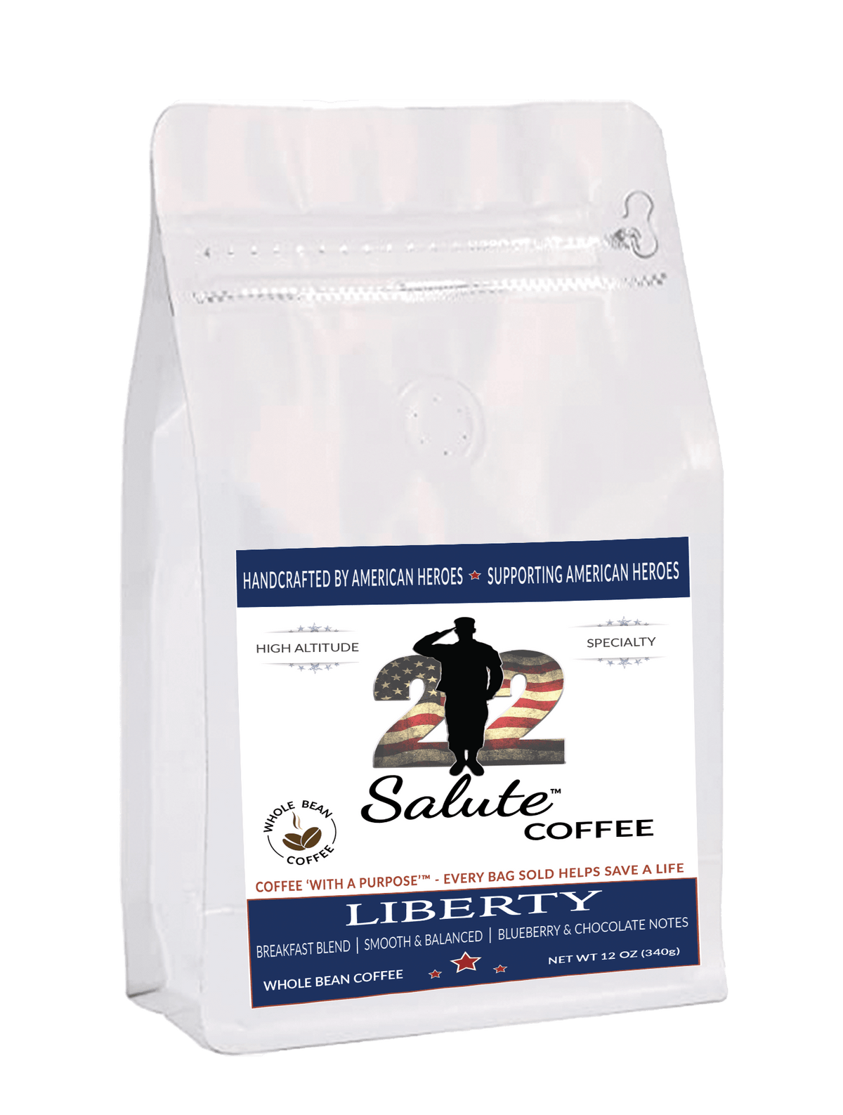 22 Salute Spirits & Coffee Liberty Breakfast Blend Whole Bean - 12oz
