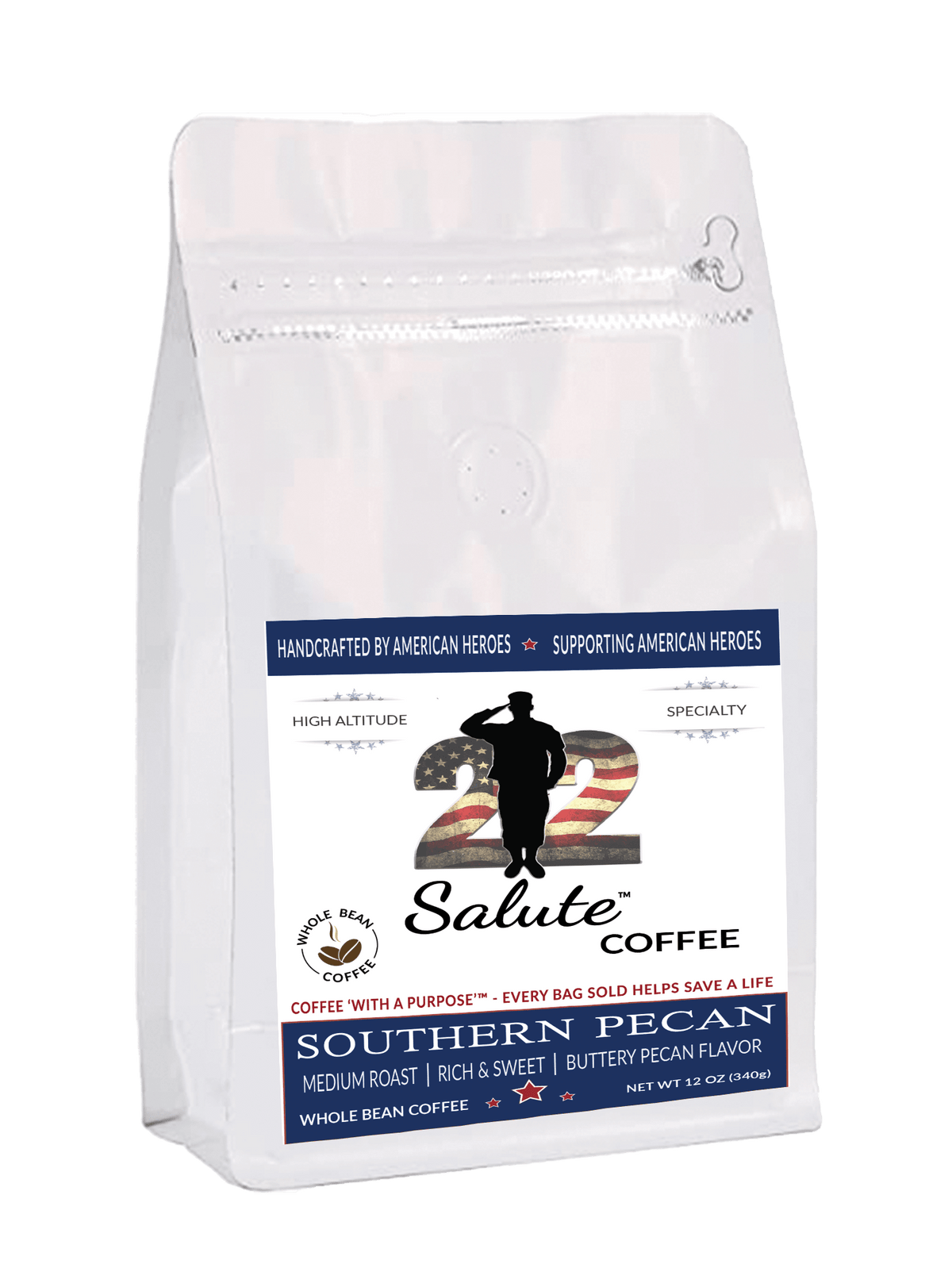 22 Salute Spirits & Coffee Southern Pecan Whole Bean - 12oz