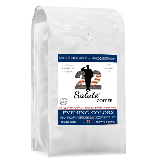 22 Salute Spirits & Coffee Evening Colors Decaf Blend Ground - 5lb