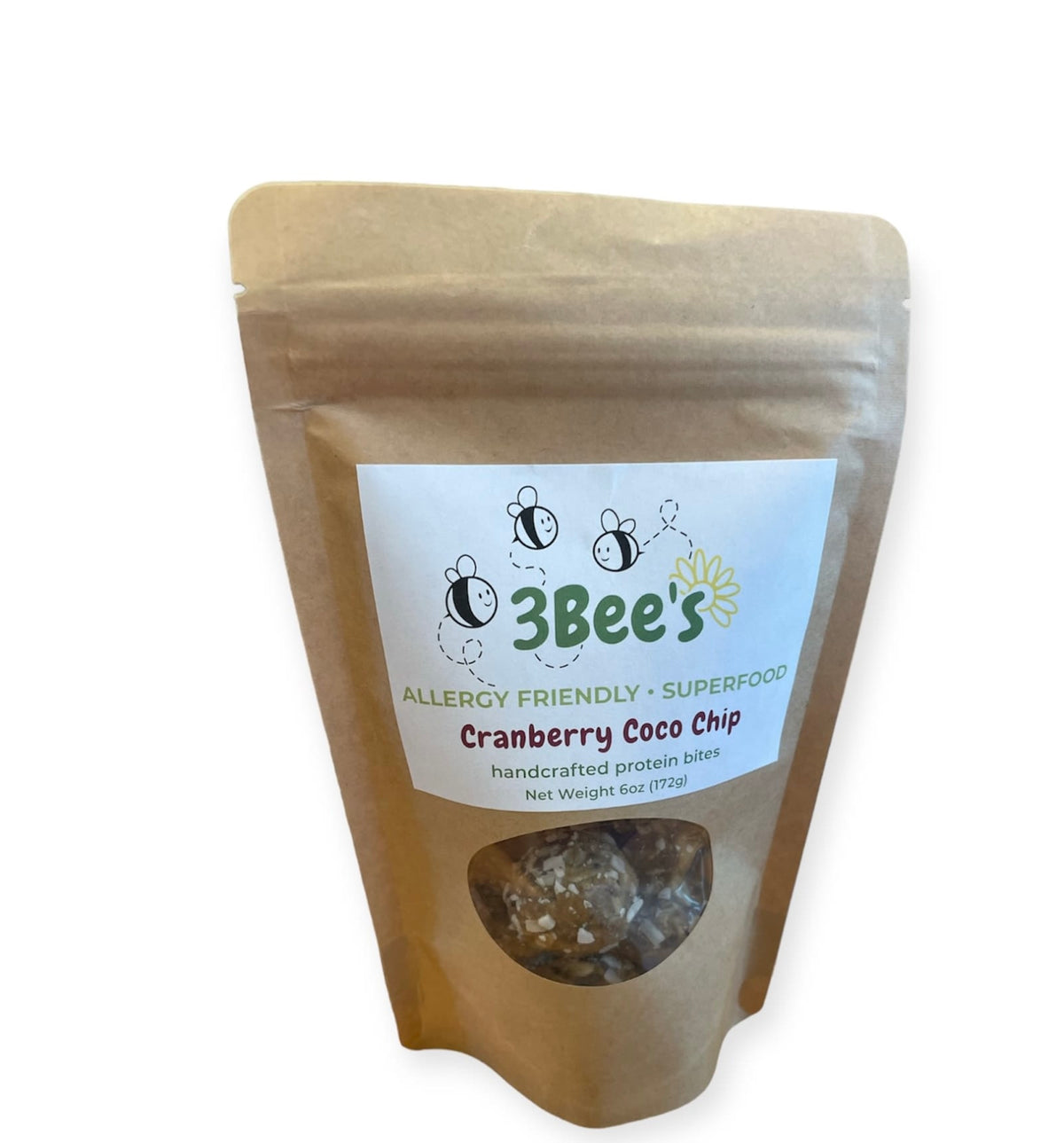 3Bee's Protein Bites 3 Bees Protein Bites | Allergy Friendly Superfood - Cranberry Coco Chi