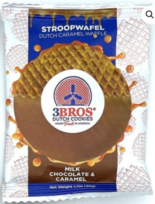 3Bros®Cookies Chocolate Dipped Stroopwafels - Milk Chocolate