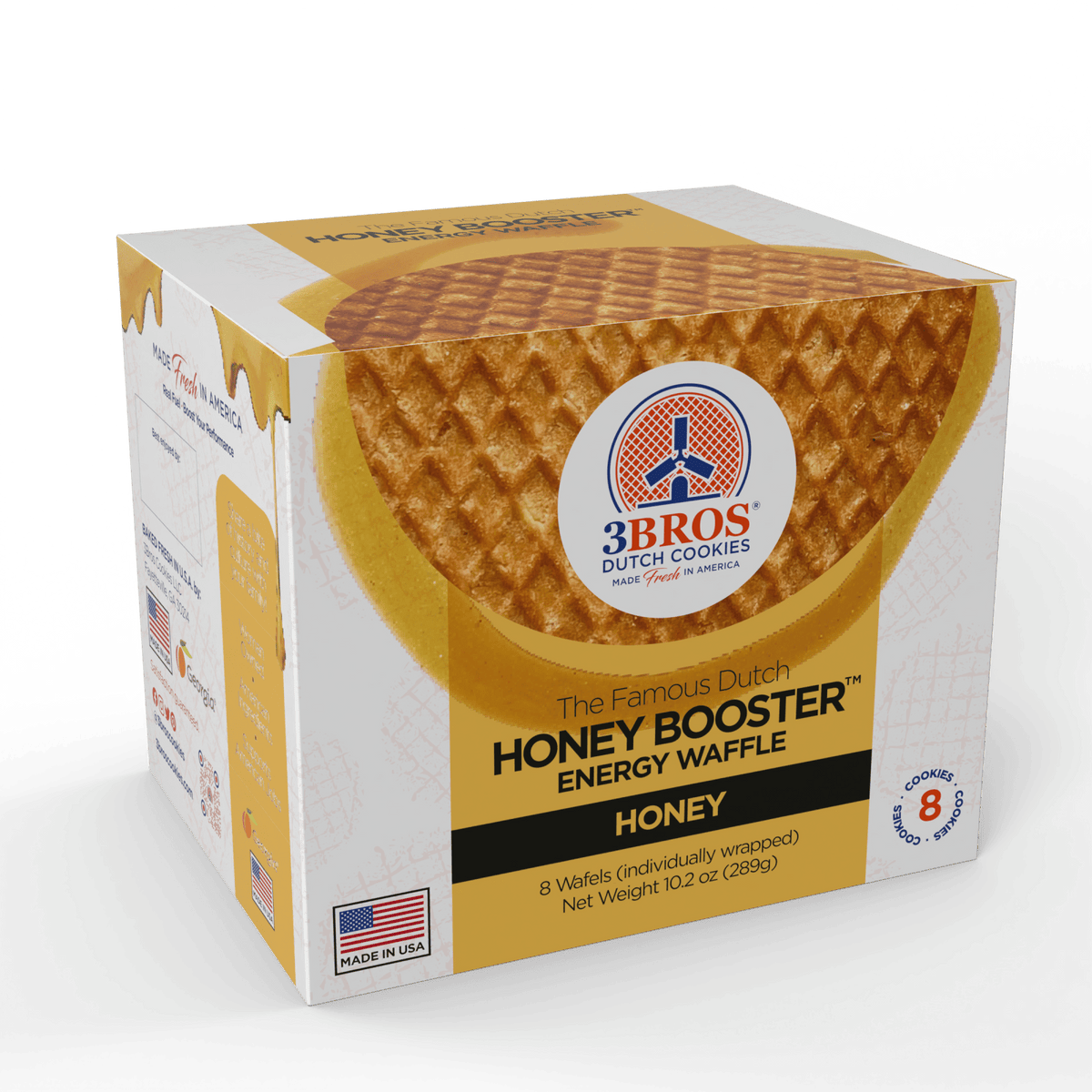3Bros®Cookies Honey Booster Energy Stroopwafel - Box of 8