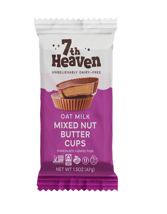 7th Heaven Chocolate 1.5oz Mixed Nut Butter Cups; Oat Milk