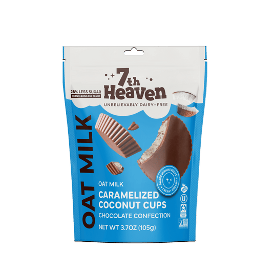 7th Heaven Chocolate 3.7oz Caramelized Coconut Cups Oat Milk