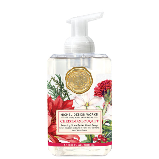 Michel Design Works Christmas Bouquet foaming hand soap in a 17.8 oz decorated dispenser