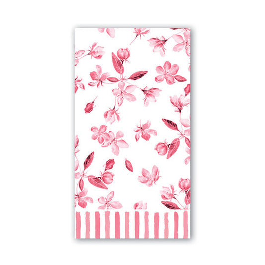 Michel Design Works Rouge hostess napkins, red springtime floral design