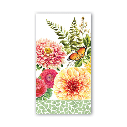 Michel Design Works Dahlias hostess napkins, bright dahlia floral print
