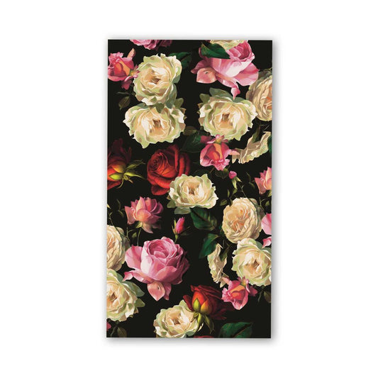 Michel Design Works Midnight Rose hostess napkins, dark rose print, 15 per package