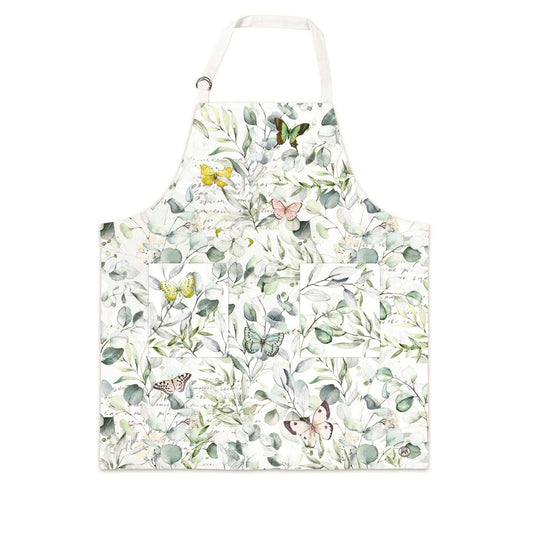 Michel Design Works Butterfly Fields cotton chef apron with meadow butterfly design