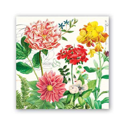 Michel Design Works Poppies and Posies cocktail napkins, bright summer poppy design