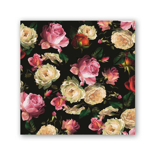 Michel Design Works Midnight Rose cocktail napkins, dark rose print, 20 per package