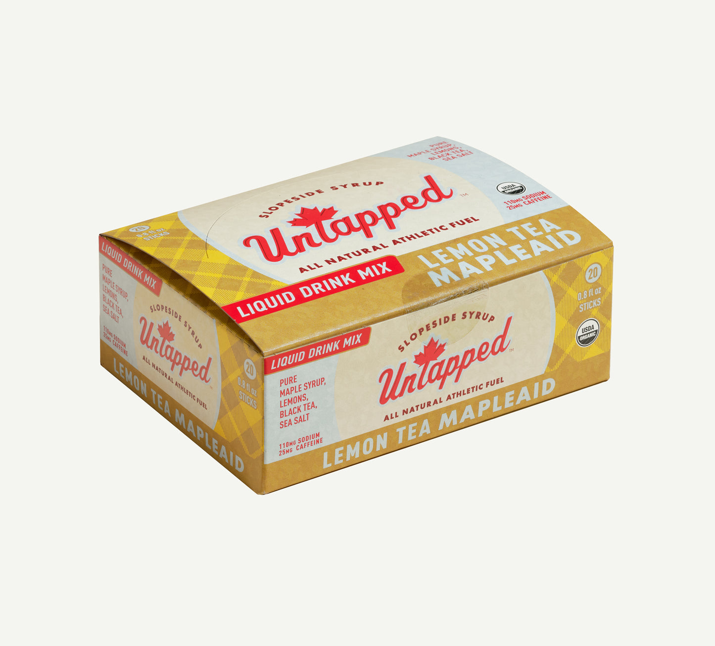 Hidratación Mapleaid - Té de limón, porción individual de 20 unidades