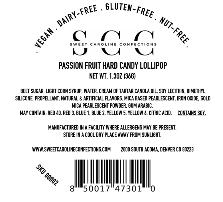 Purple & Pink Lollipops, Passion Fruit, 10/Case - VEGAN 00002