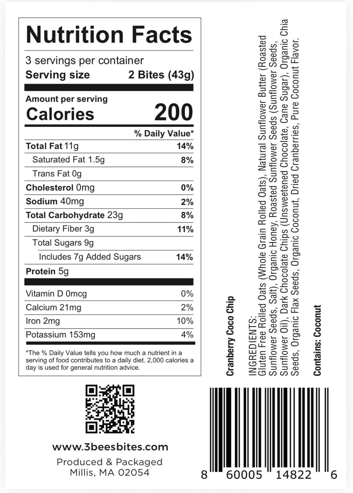 3 Bees Protein Bites | Allergy Friendly Superfood 860005148226