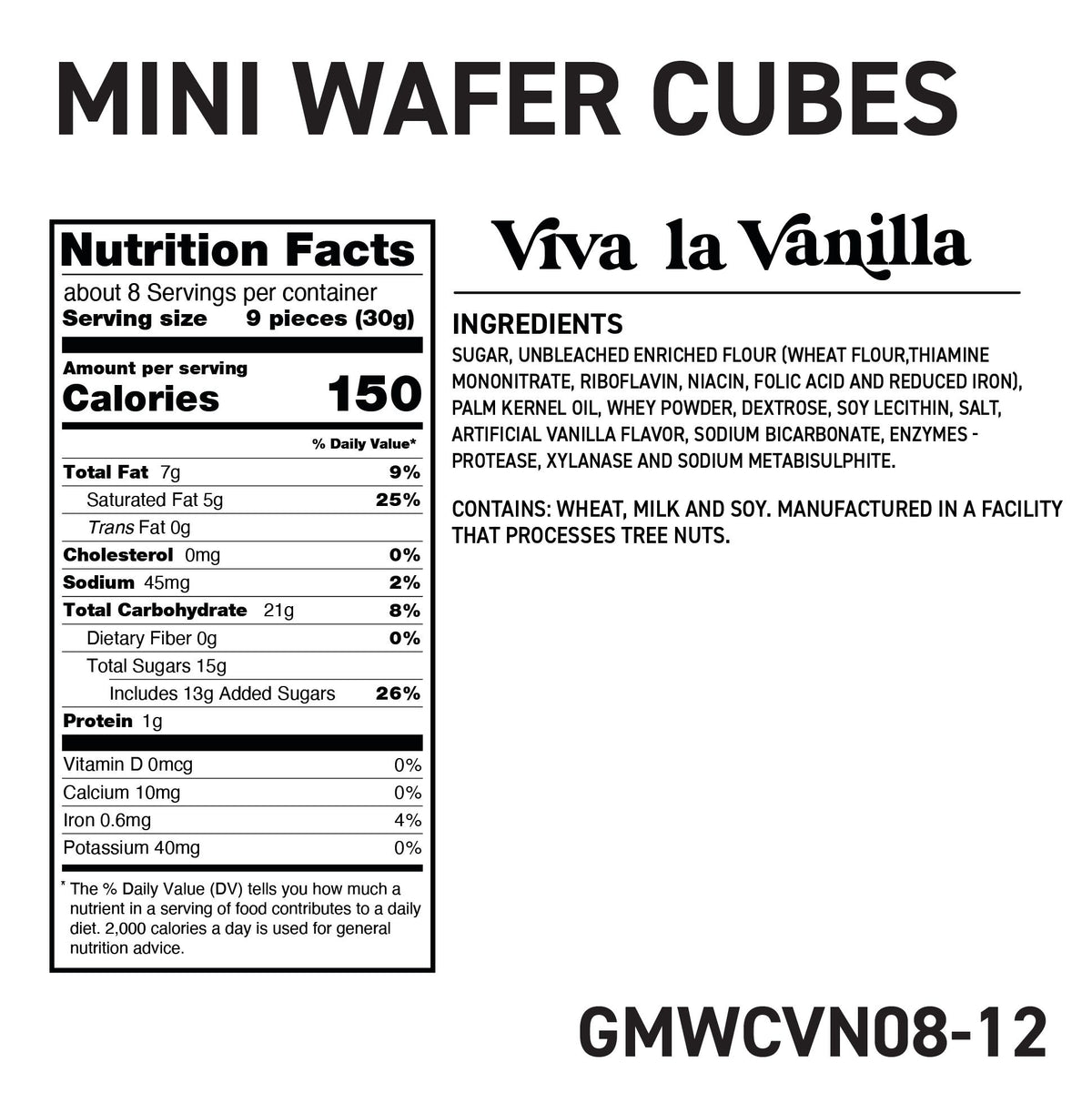 8.8oz Got Milk Cookies - Wafer Cubes Bag GMWCVN08-12