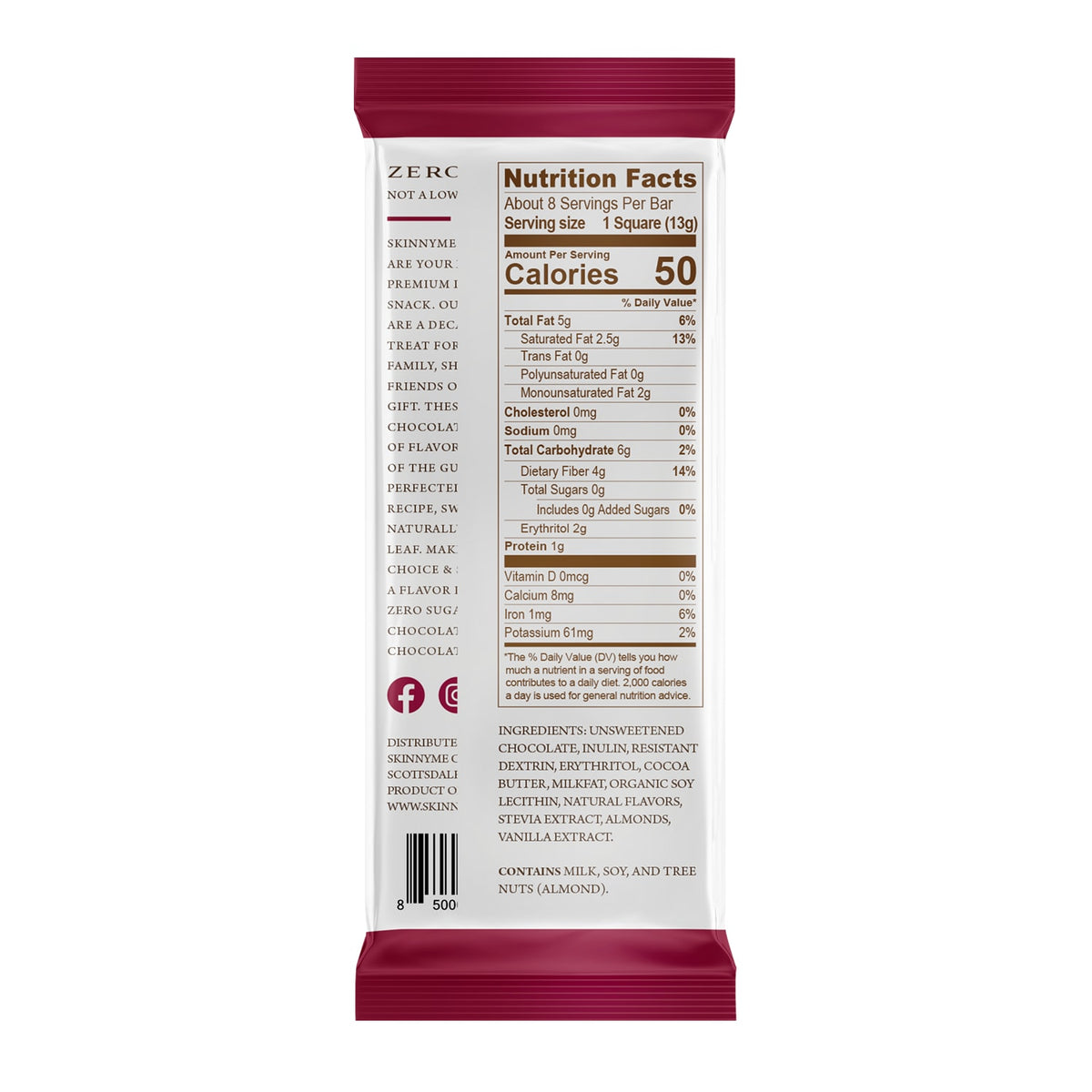 SkinnyMe Almond Brownie Dark Bar 2-59887