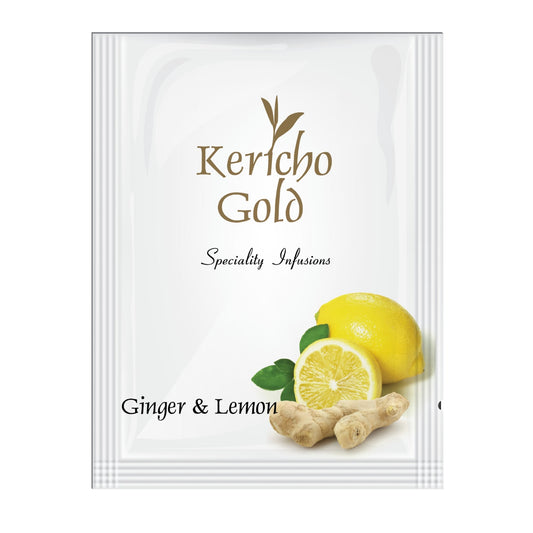 Aiva Products Kericho Lemon Ginger Tea — 1000 Wrapped Tea Bags — Spicy Ginger, Lemon