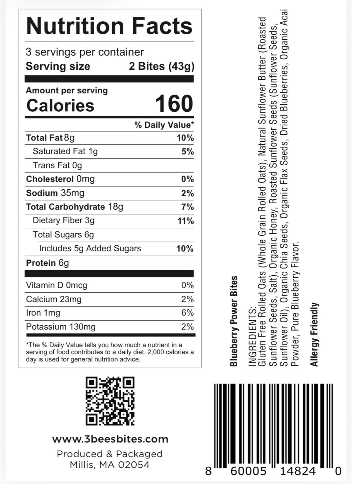 3 Bees Protein Bites | Allergy Friendly Superfood 860005148240