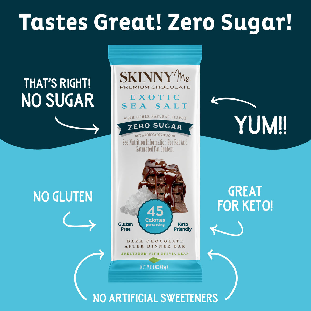 SkinnyMe Exotic Sea Salt Dark Bar 2-59886