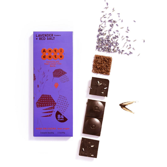 Antidote Antidote Chocolate PANAKEIA: LAVENDER + RED SALT 84%