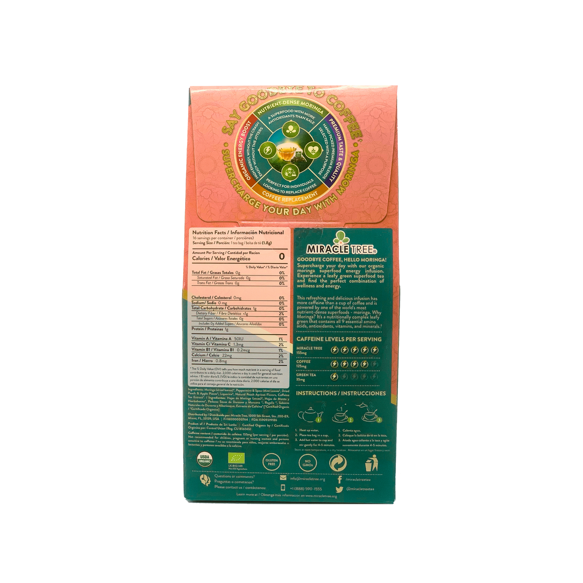 Organic Moringa Energy Tea, 16ct MT-PMA-16