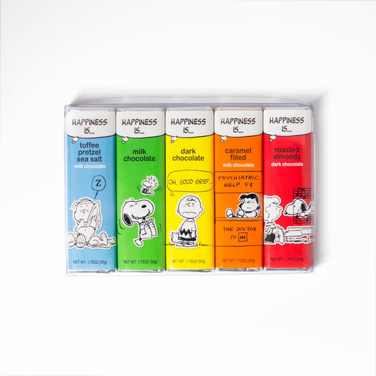 Astor Chocolate Peanuts Everyday 1.75oz 5 Bar Pack - Snoopy, Charlie Brown, Lucy, Linu