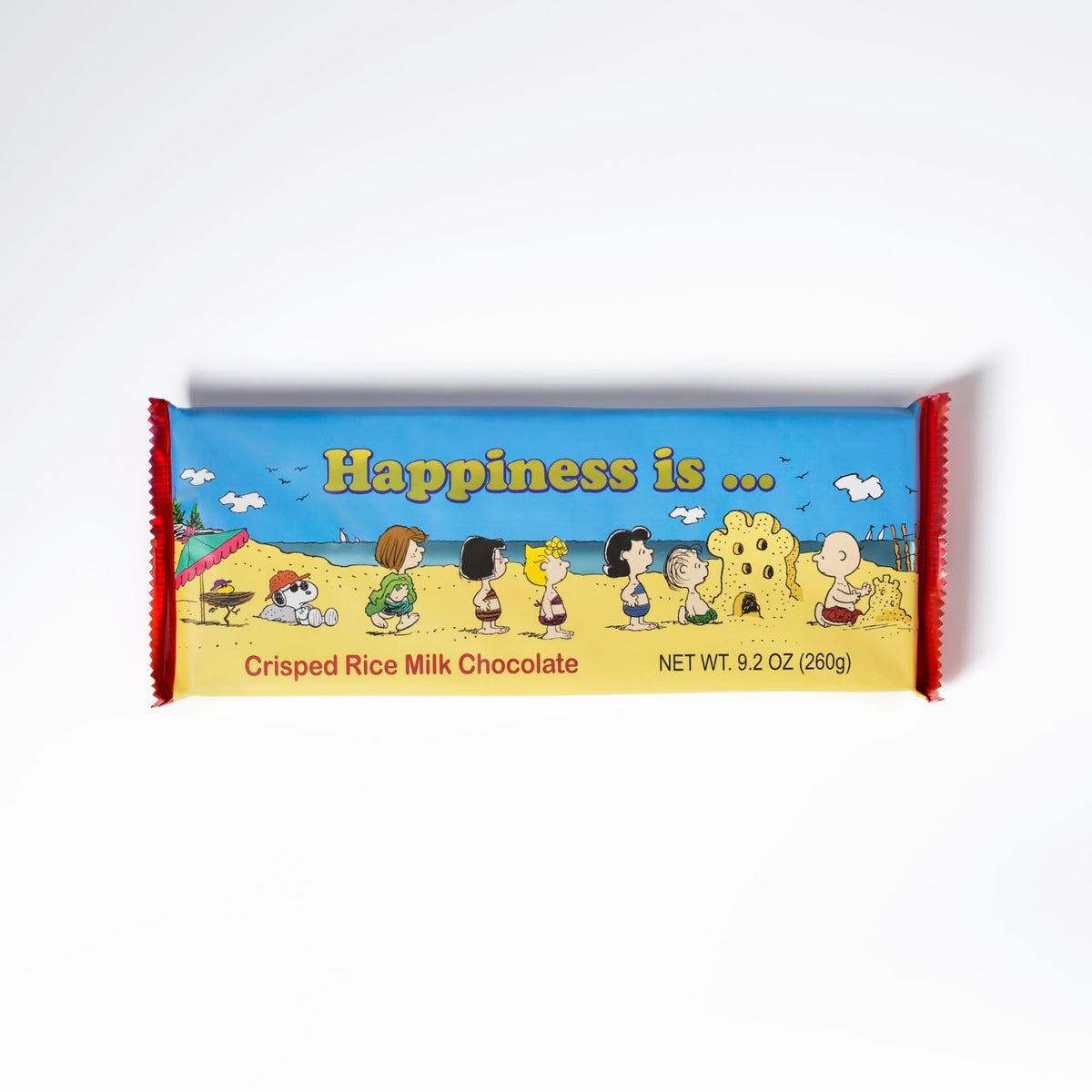 Astor Chocolate Peanuts Mega Bar - Crisped Rice Milk Chocolate - Travel - Beach Scene