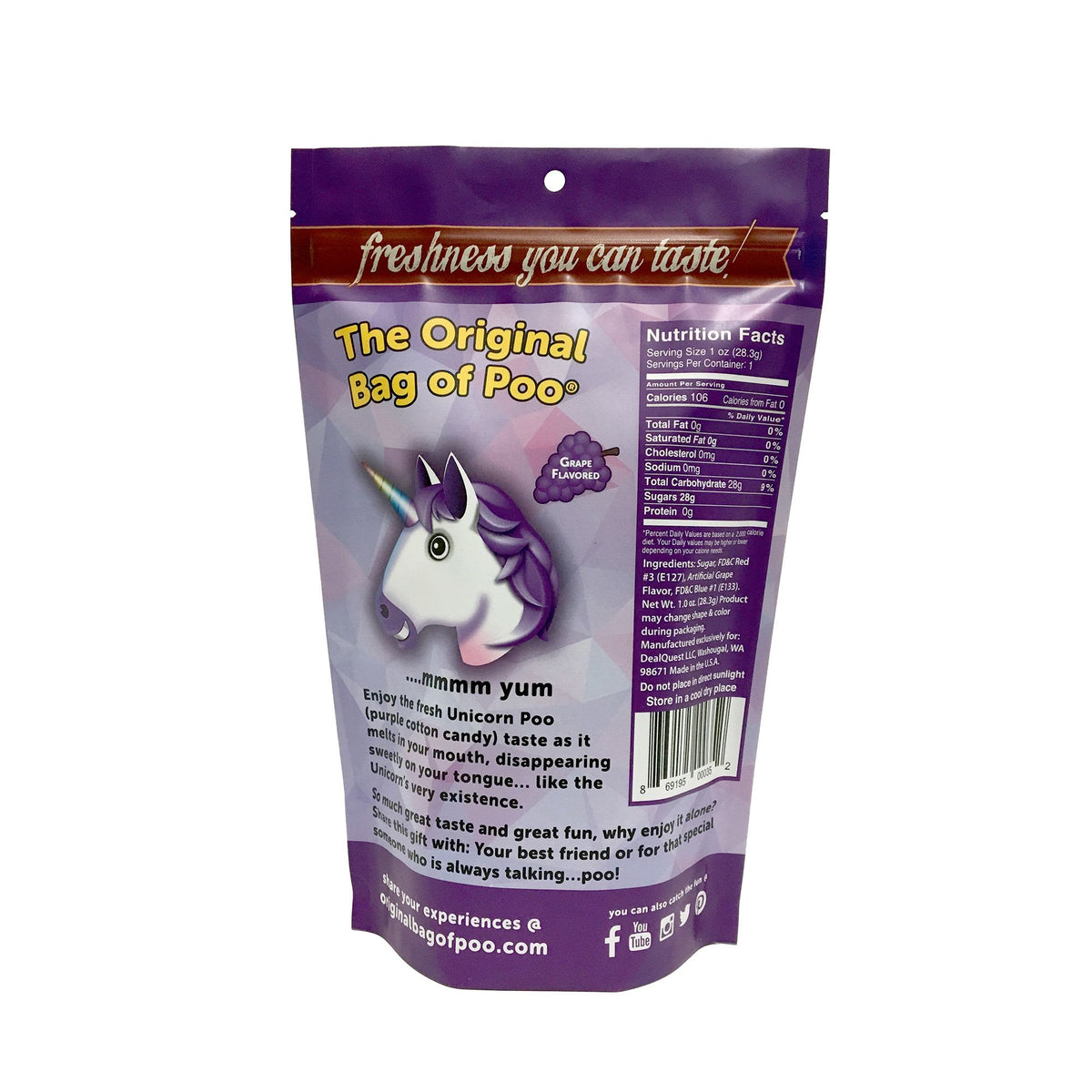 The Original Bag of Poo - Unicorn Cotton Candy 3001-CS