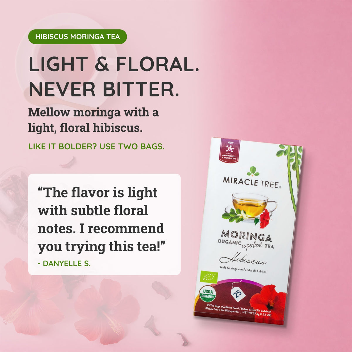 Organic Moringa Herbal Tea, 25Ct MT-HBS-25