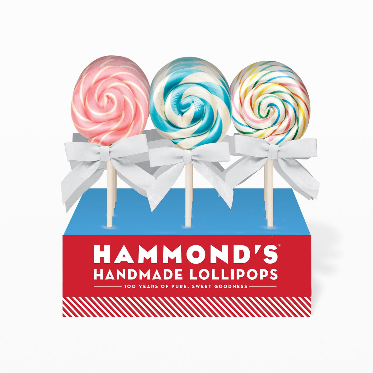Hammond's Candies jumbo specialty lollipops, hand-pulled and individually wrapped