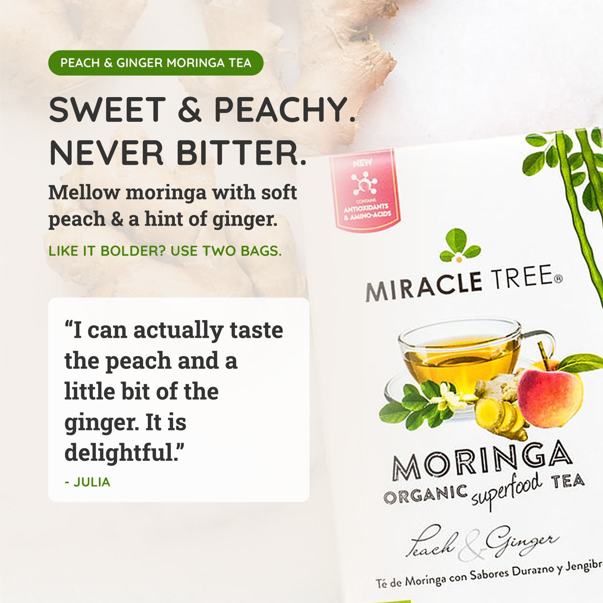 Organic Moringa Herbal Tea, 25Ct MT-GNP-25