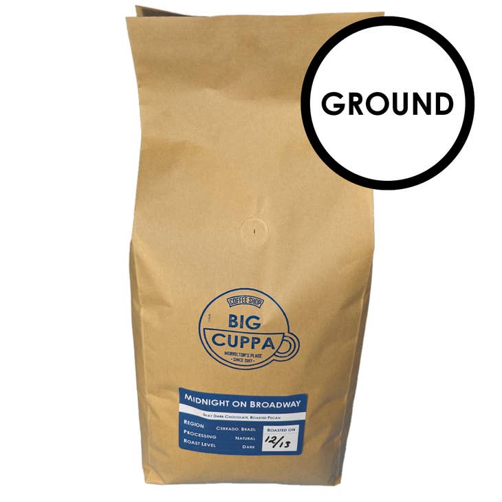Big Cuppa Big Cuppa - Midnight on Broadway - Ground Coffee - Dark Roast - 5 lb