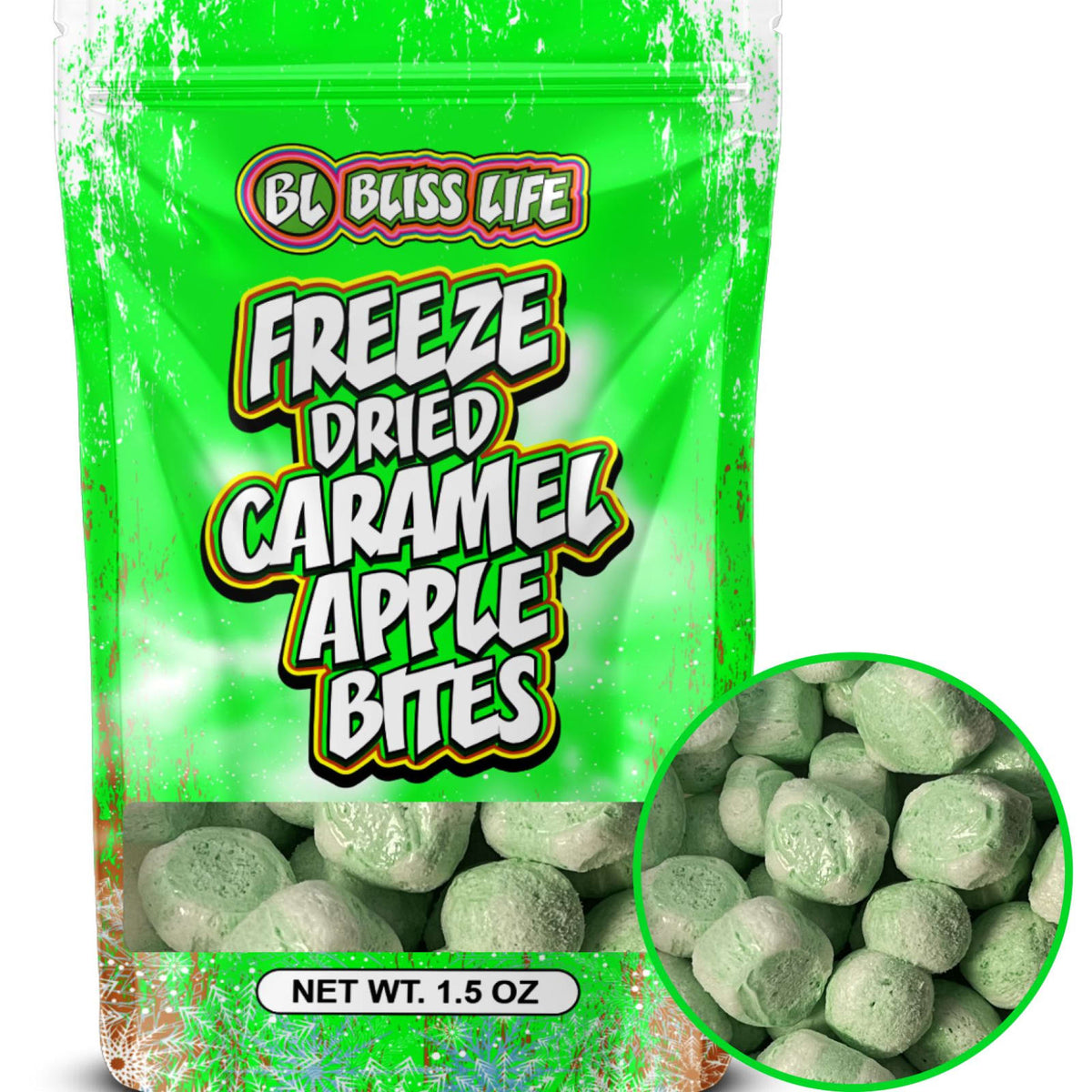 Bliss Life Freeze Dried Candy Bites - Caramel Apple, pouches
