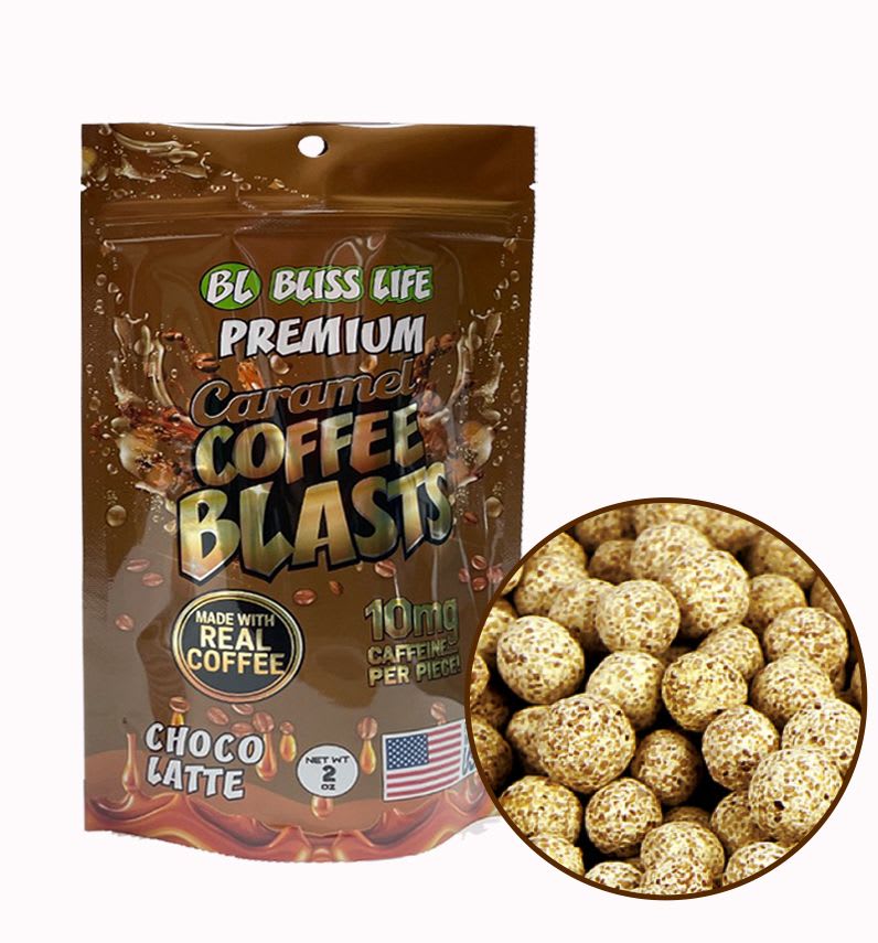 Bliss Life Caramel Coffee Blasts - Made with REAL Coffee - 10mg per piece - Choco