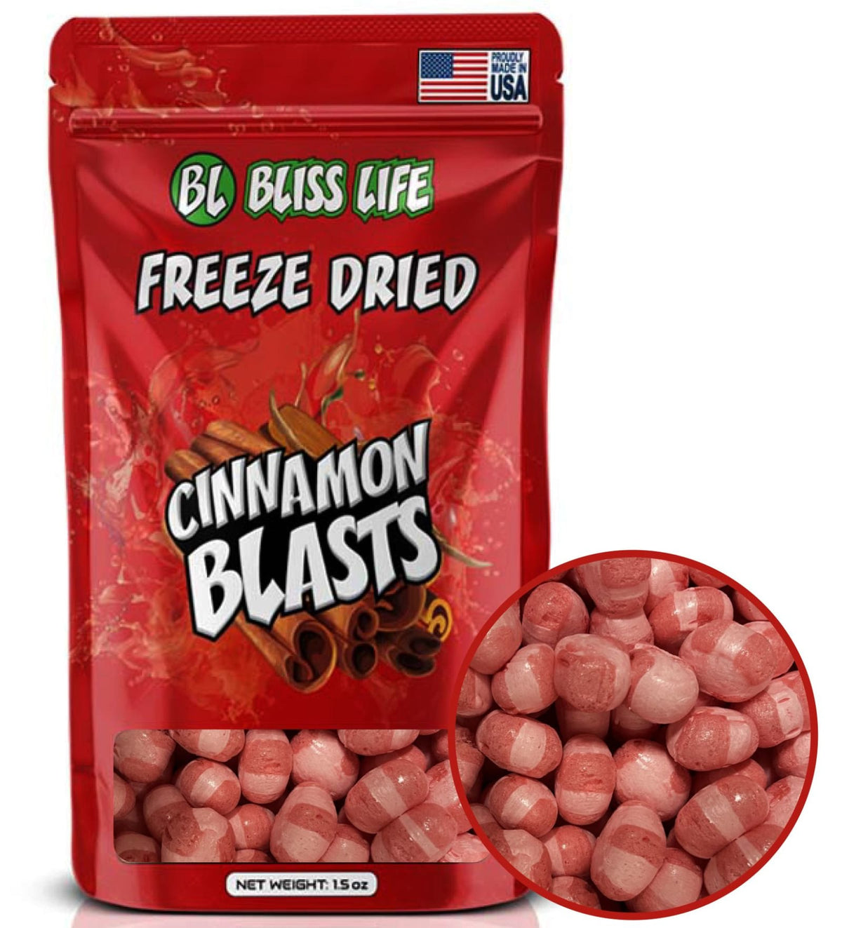 Bliss Life Freeze Dried Candy Blasts - Melt in your Mouth like Cotton Candy - Cin