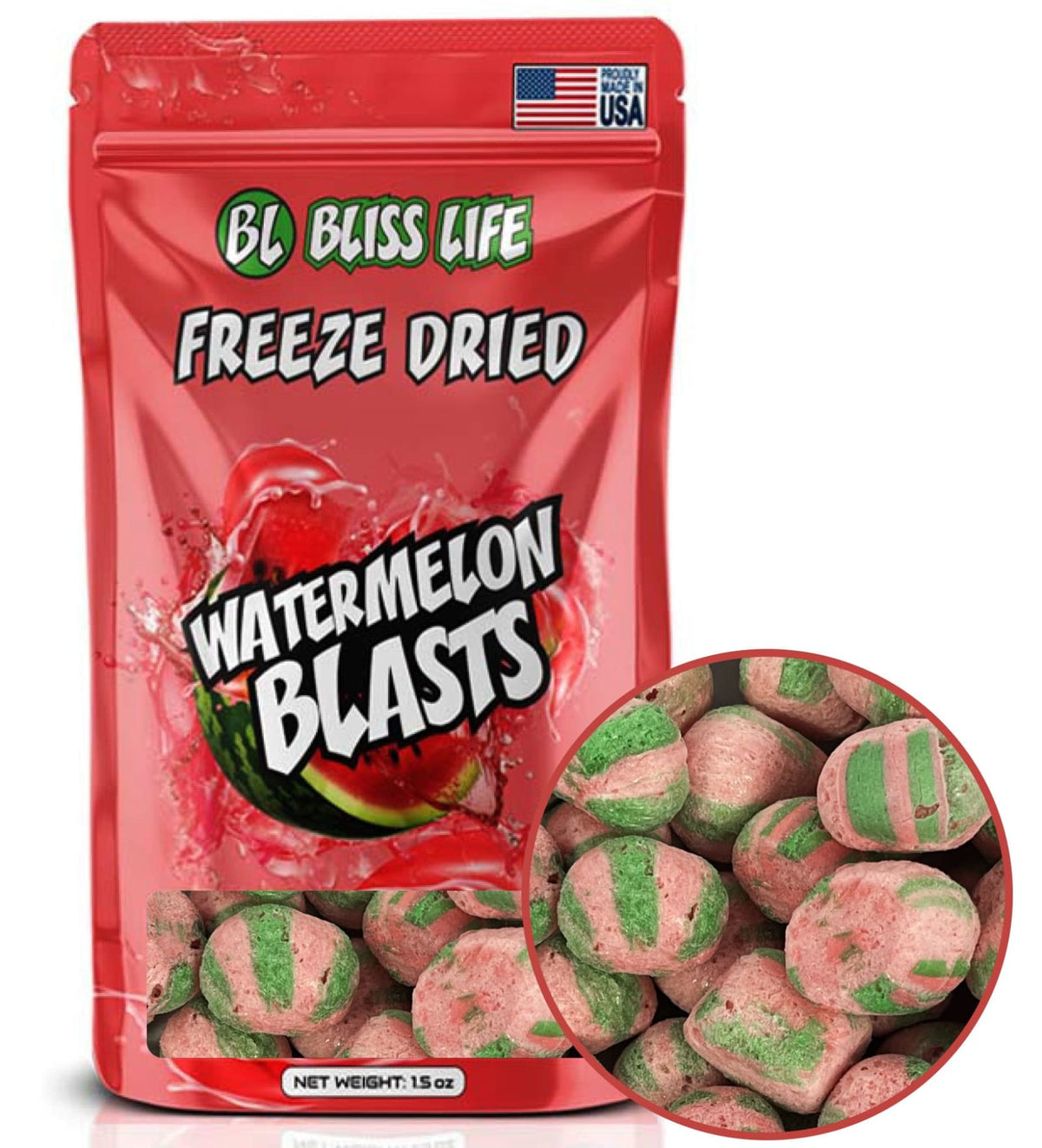 Bliss Life Freeze Dried Candy Blasts - Melt in your Mouth like Cotton Candy - Wat